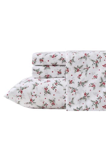 Laura Ashley Berry Bright Cotton Flannel Sheet Set In Multi