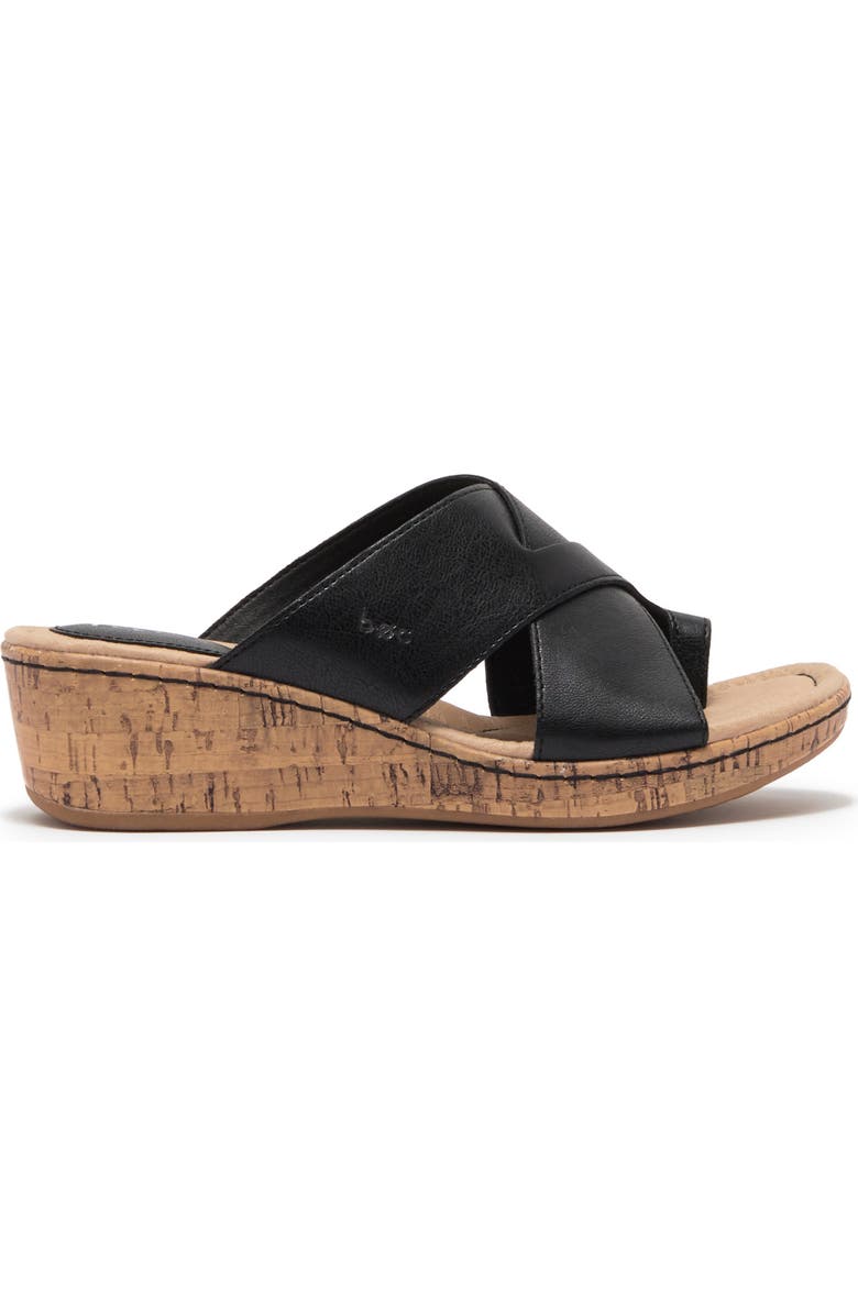 B O C Summer Crisscross Wedge Sandal, Alternate, color, Black