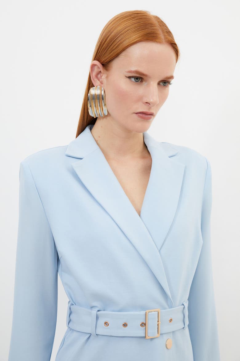 Pleated Skirt Collared Mini Dress, Alternate, color, Pale Blue