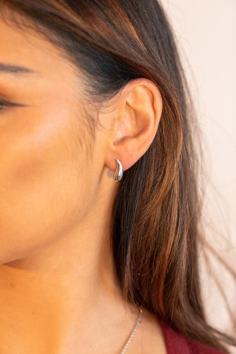 Droplet Studs, Alternate, color, Sterling Silver