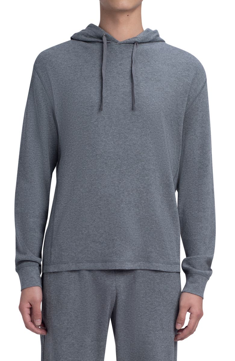 Bugatchi Comfort Knit Cotton Hoodie, Main, color, Charcoal