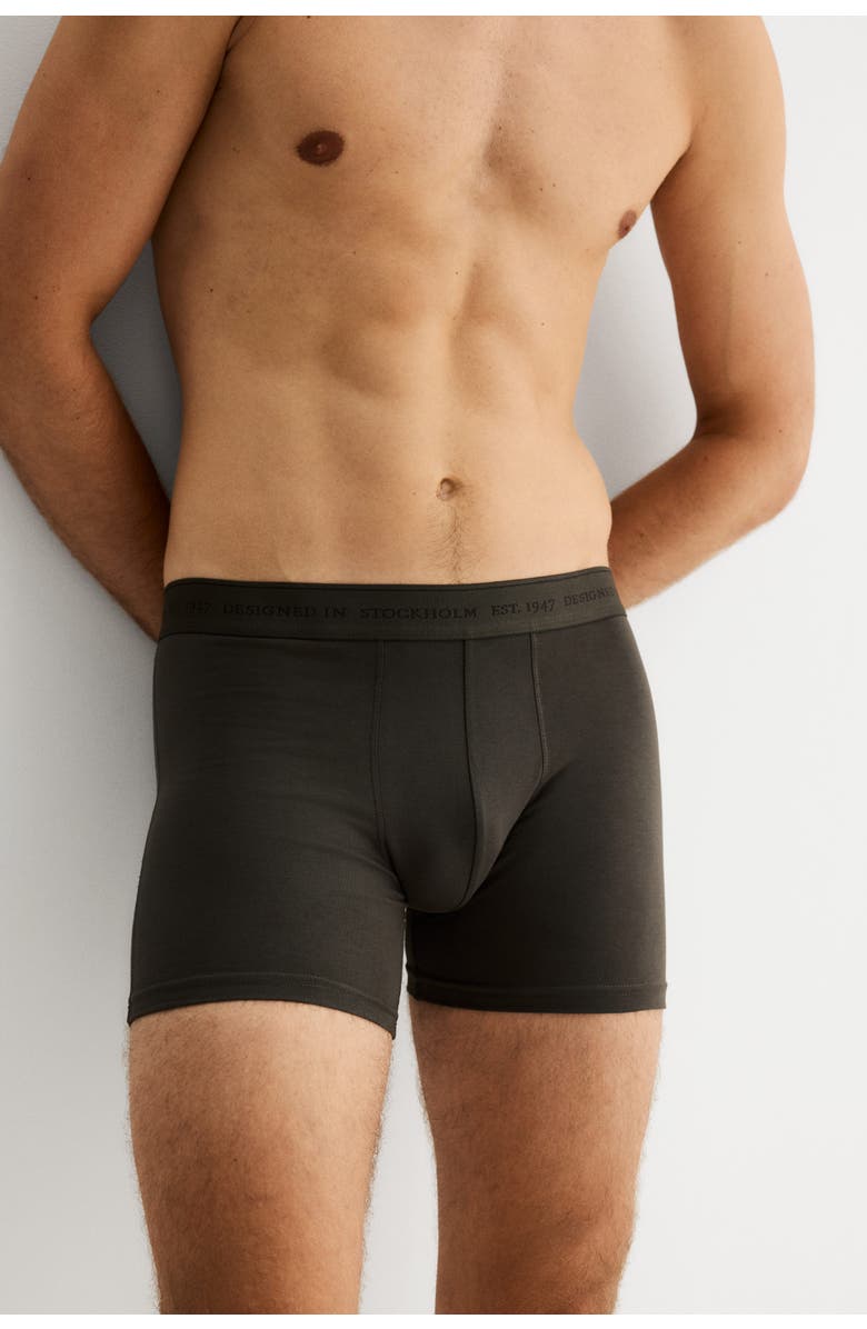 H&M 3-pack Coolmax<sup>®</sup> Mid Trunks, Alternate, color, Light Blue/Dark Gray