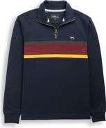 Rodd & Gunn Chesterfield Chest Stripe Quarter Zip Long Sleeve Polo
