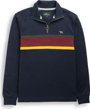 Rodd & Gunn Chesterfield Chest Stripe Quarter Zip Long Sleeve Polo