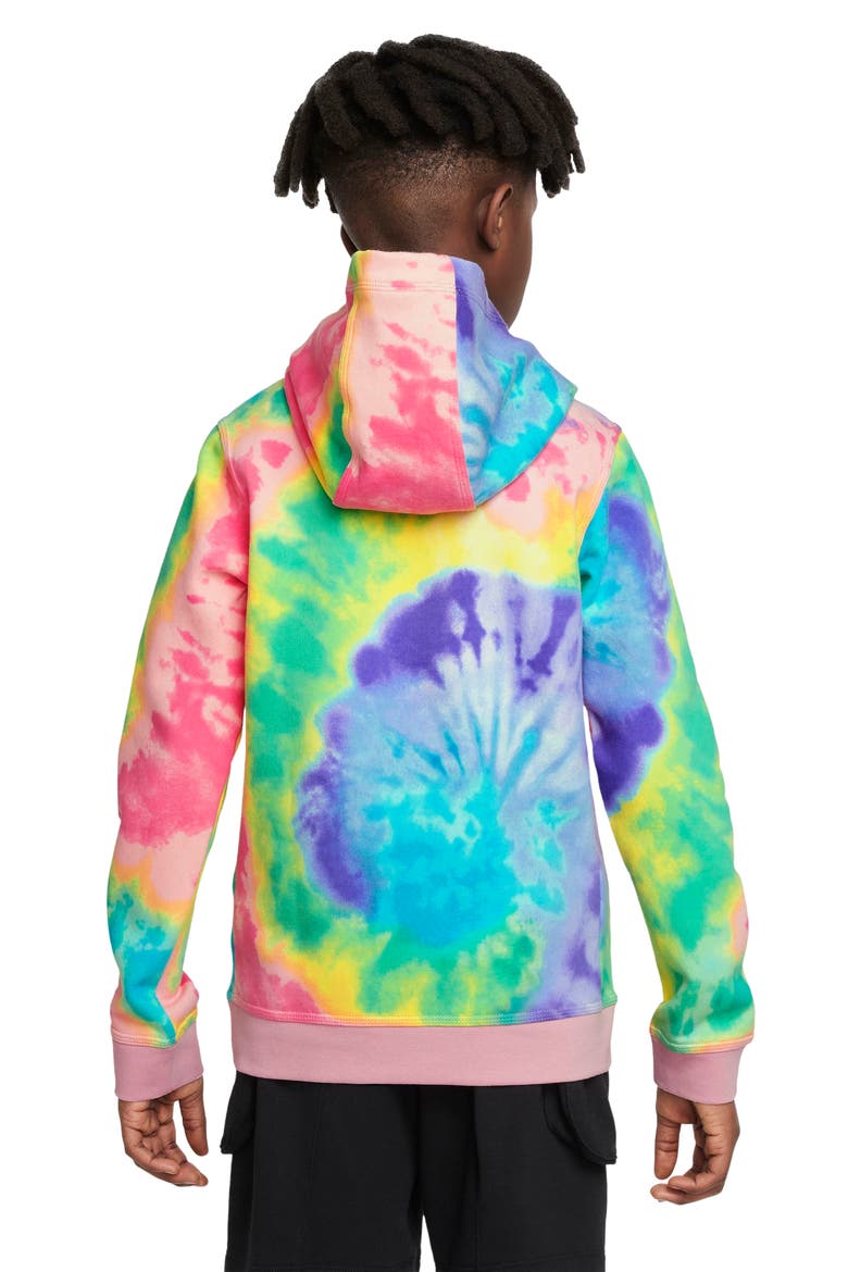 Kids' Tie Dye Hoodie, Alternate, color, ARCTIC PUNCH