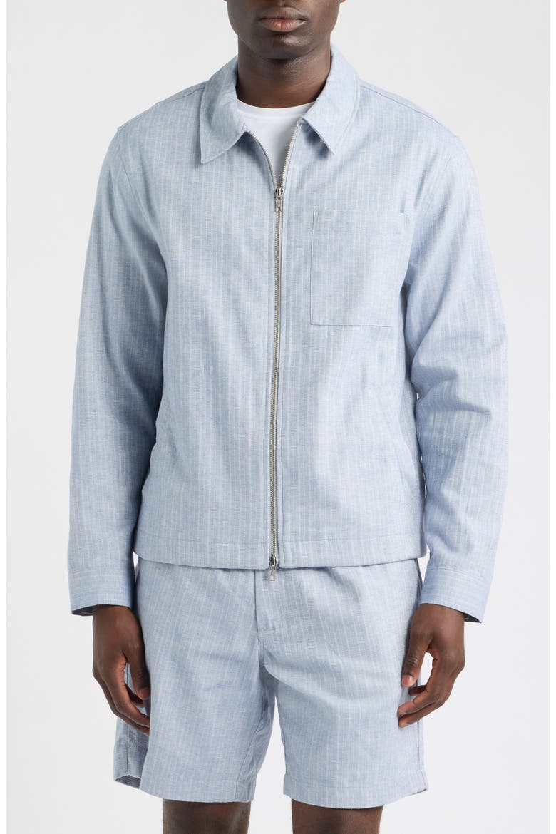 Eldon Cotton & Linen Herringbone Jacket, Alternate, color, LIGHT BLUE