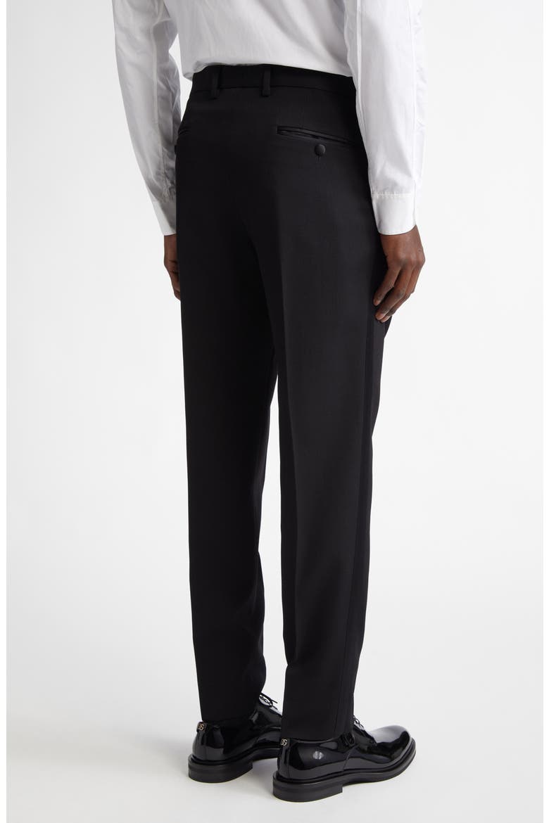 Classic Wool Blend Gabardine Tuxedo Pants, Alternate, color, N0000 NERO