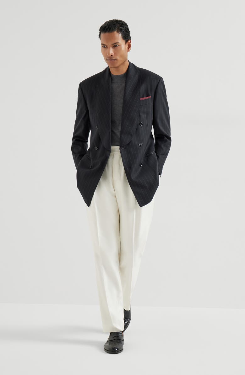 Brunello Cucinelli Tuxedo Jacket, Alternate, color, Black