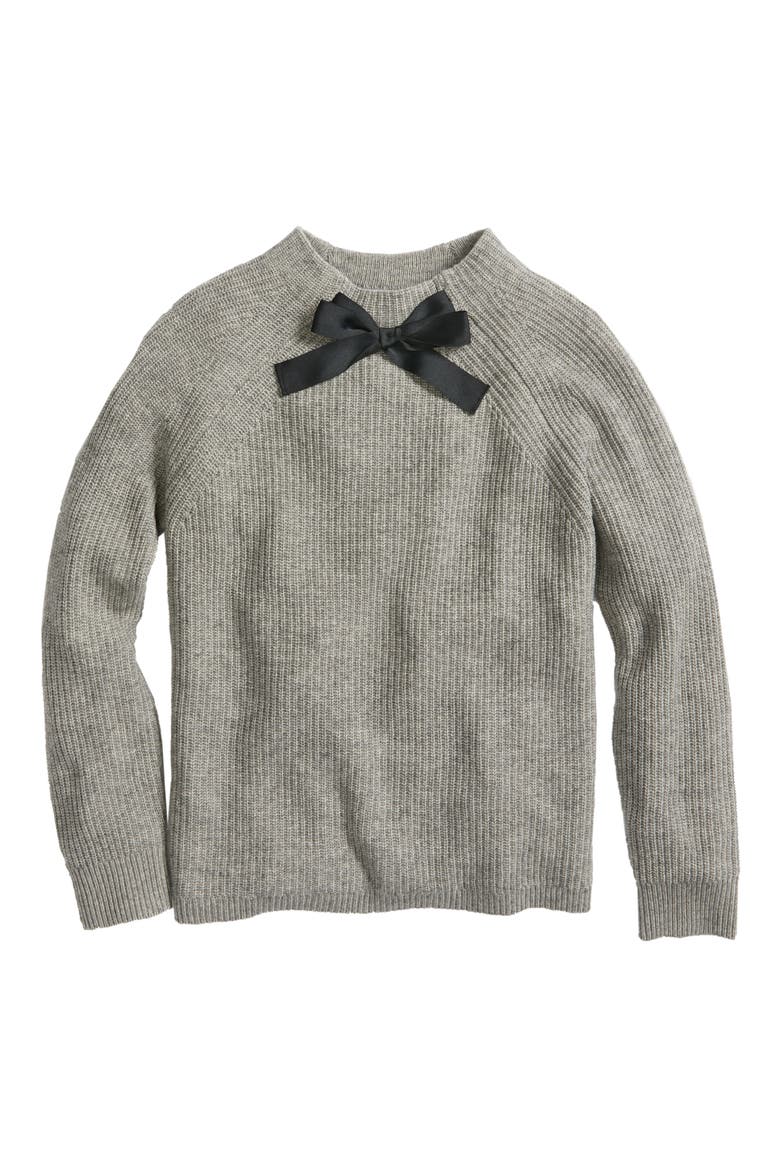 J.Crew Gayle Tie Neck Sweater, Alternate, color, HEATHER GRAPHITE