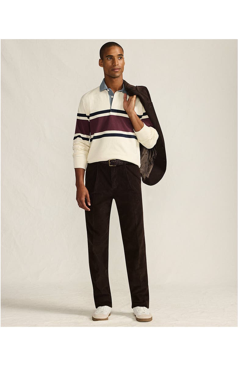 Lands' End Corduroy Comfort Waist Classic Fit Pleated Front Pant, Alternate, color, Rich Coffee