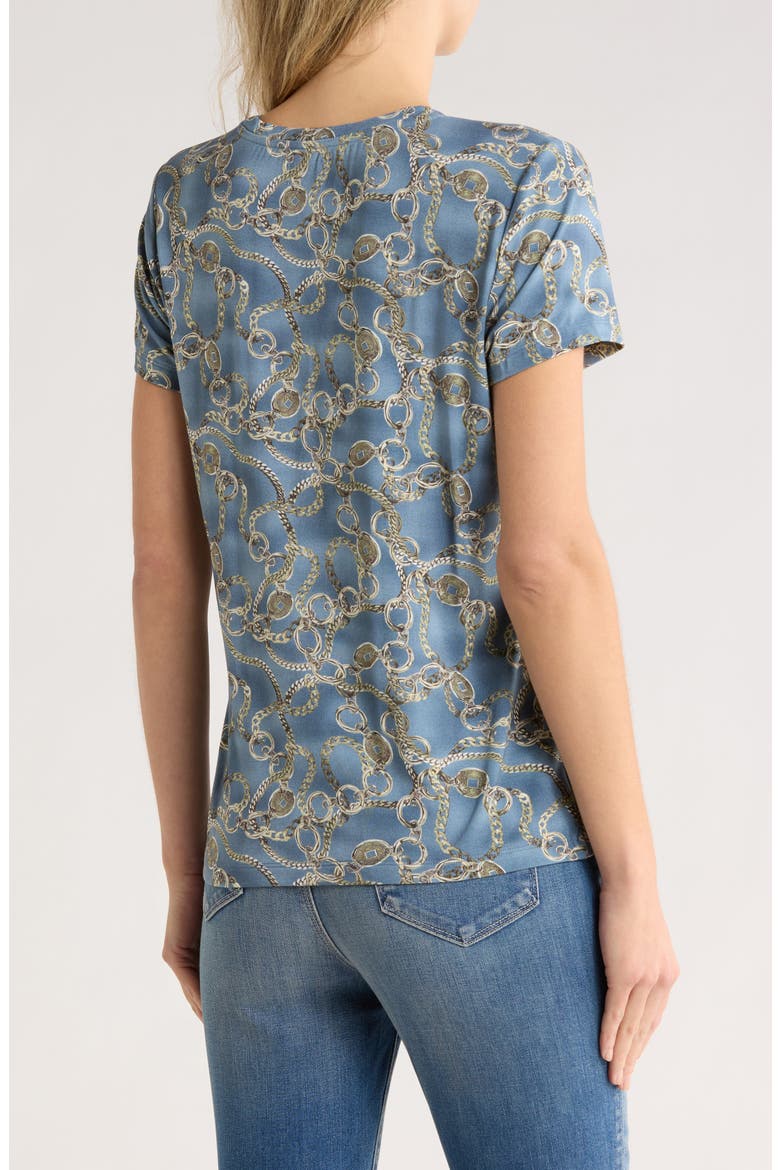 Ressi Chain Print Short Sleeve Top, Alternate, color, SILVER BLUE/ SLV GOOD LUCK CHN