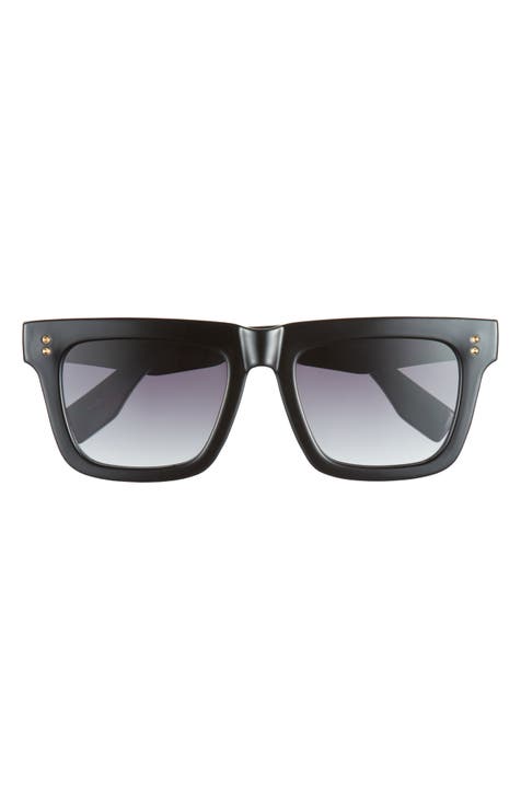 NORDSTROM Oversized Black Matte Plastic Gold Metal offers Accents Sunglasses Sunnies