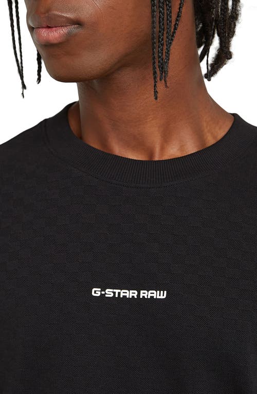 G-star Checquard Logo Organic Cotton T-shirt In Black
