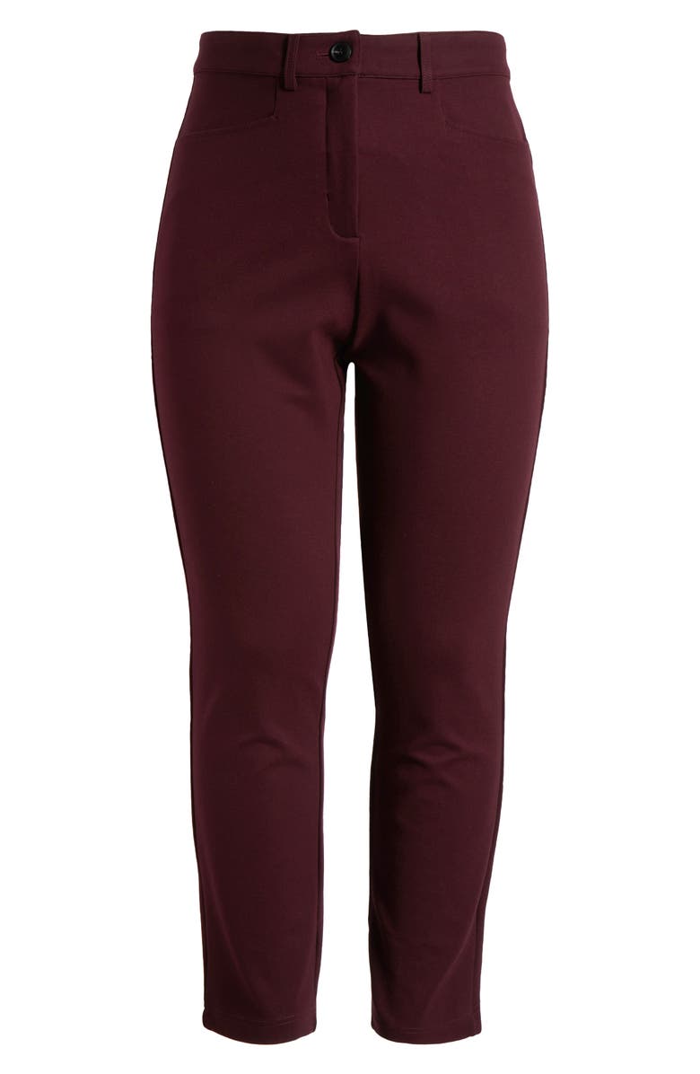 Universal Standard Ponte Cigarette Pants, Alternate, color, Black Cherry