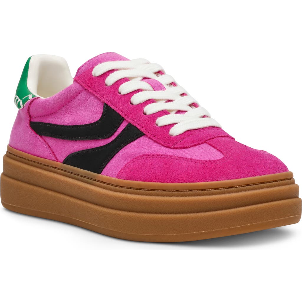 Steve Madden Women's Dodge Triple Platform Lace-up Sneakers In Pink Multi