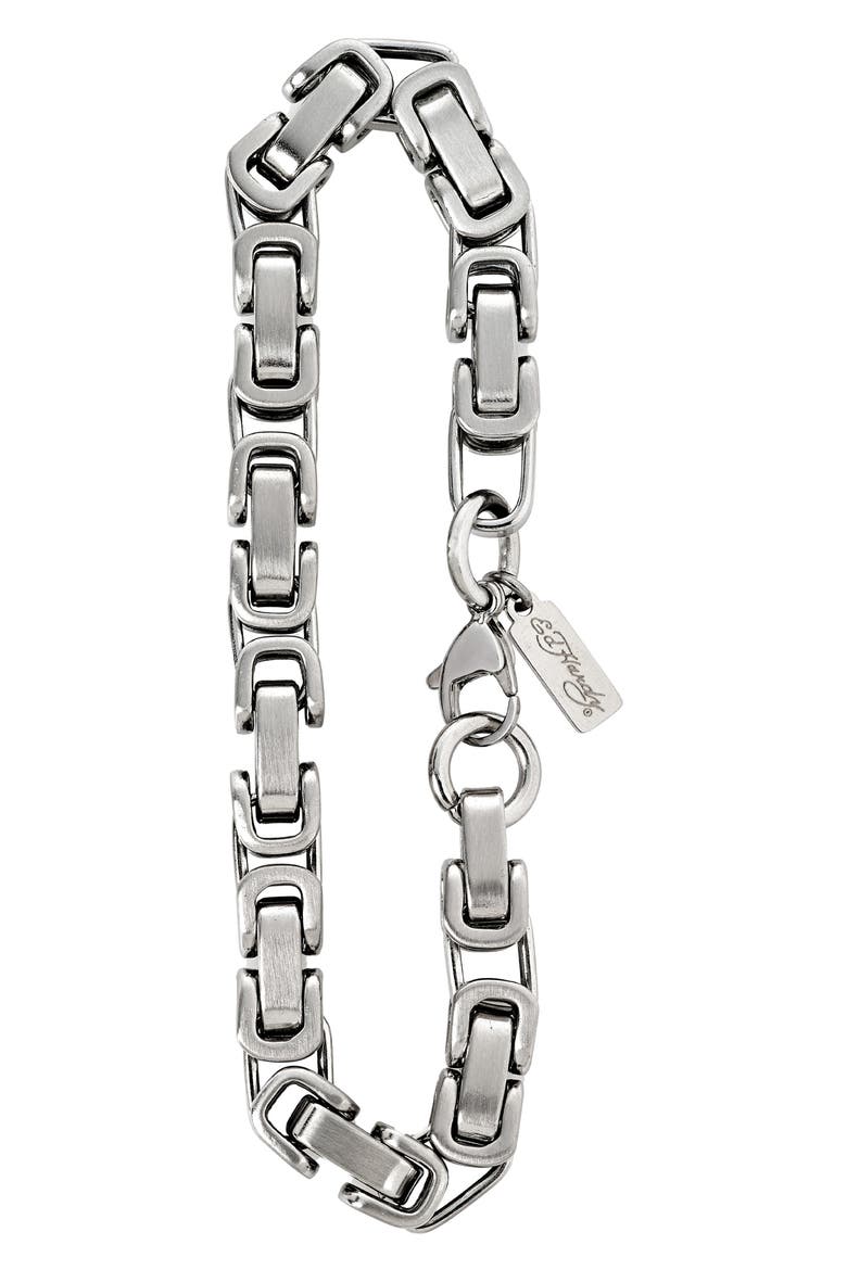 Men's Interlinked Bracelet, Alternate, color, SILVER