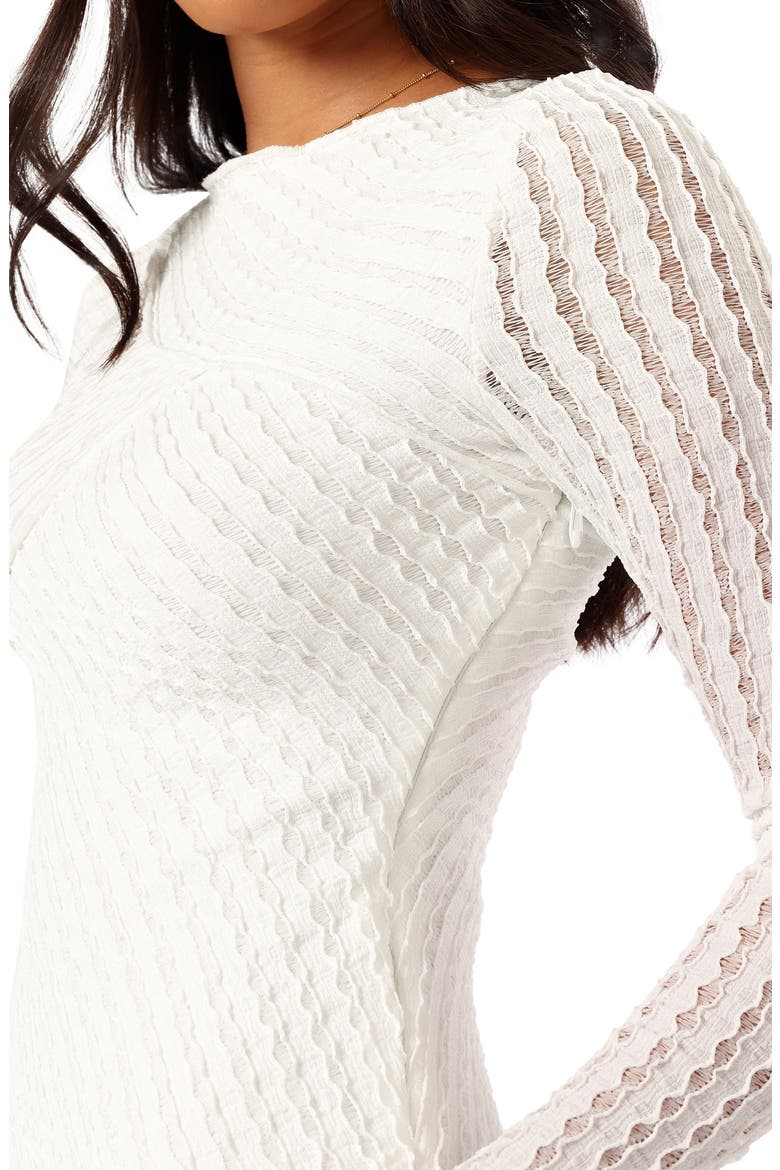 Ezra Long Sleeve Minidress, Alternate, color, WHITE