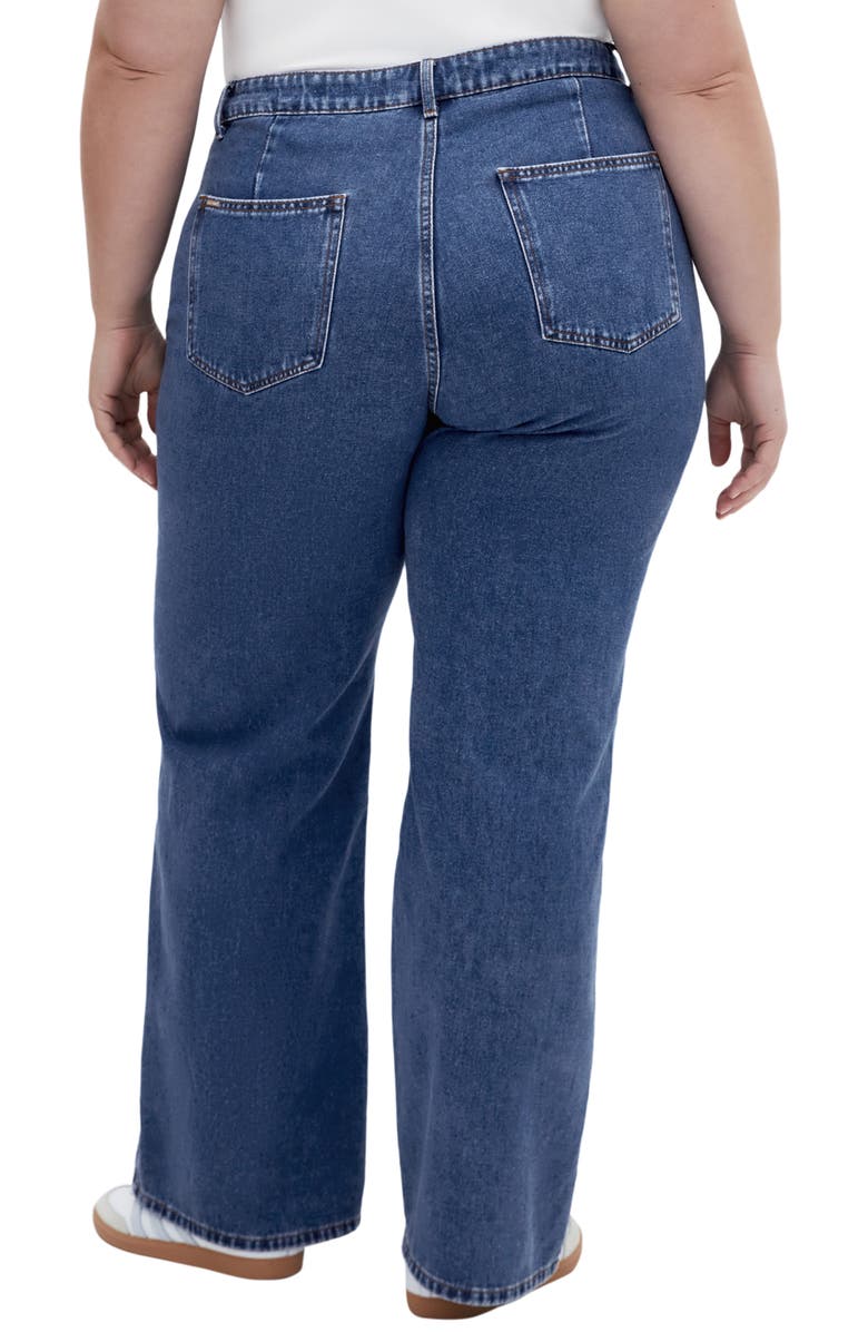 City Chic Raegan High Waist Straight Leg Jeans, Alternate, color, Two Tone