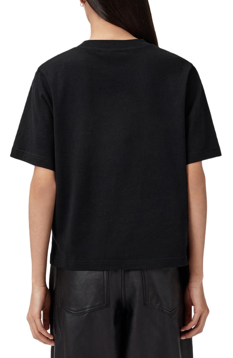 AllSaints Rhea Lisa Embellished Cotton Graphic T-Shirt, Alternate, color, Black