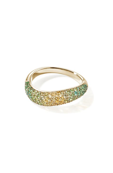 Artisan Series 18k Gold Treated Sapphire & Emerald Band Ring