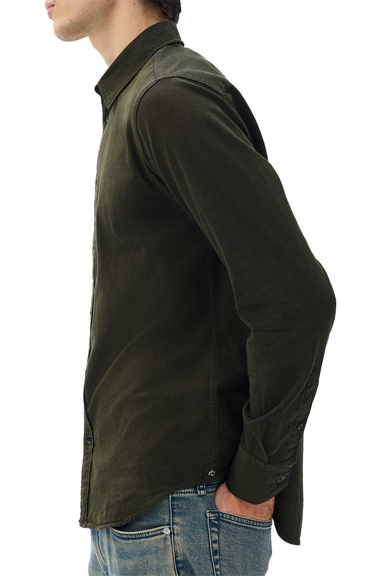 Tomlin Cotton Dobby Button-Up Shirt, Alternate, color, FORGREEN