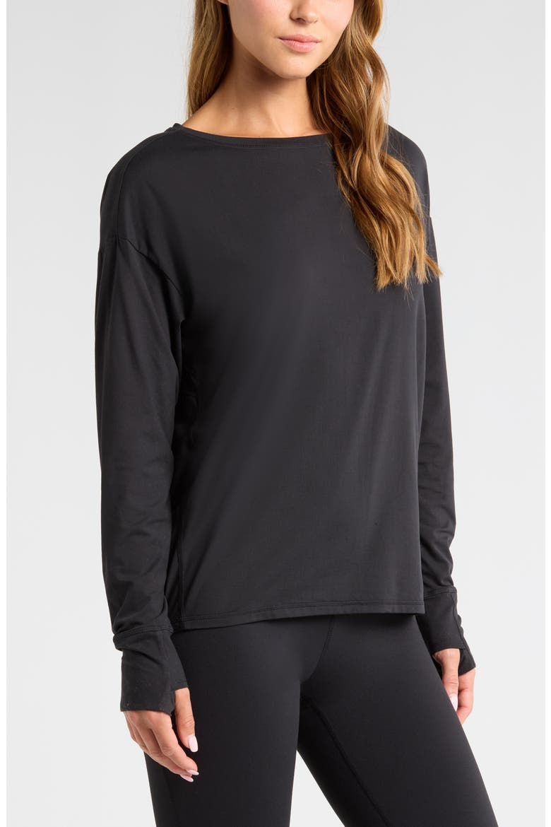 Equilibrium Cocoon Long Sleeve T-Shirt, Alternate, color, BLACK