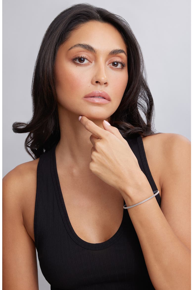 Caviar Bangle, Alternate, color, STERLING SILVER