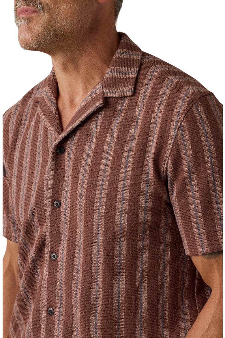Oasis Button-Up Camp Shirt, Alternate, color, AUTUMN SKY STRIPE