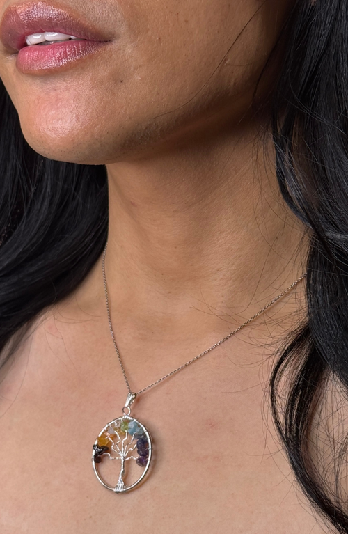 Humanist Beauty Tree Of Life Gemstone Necklace