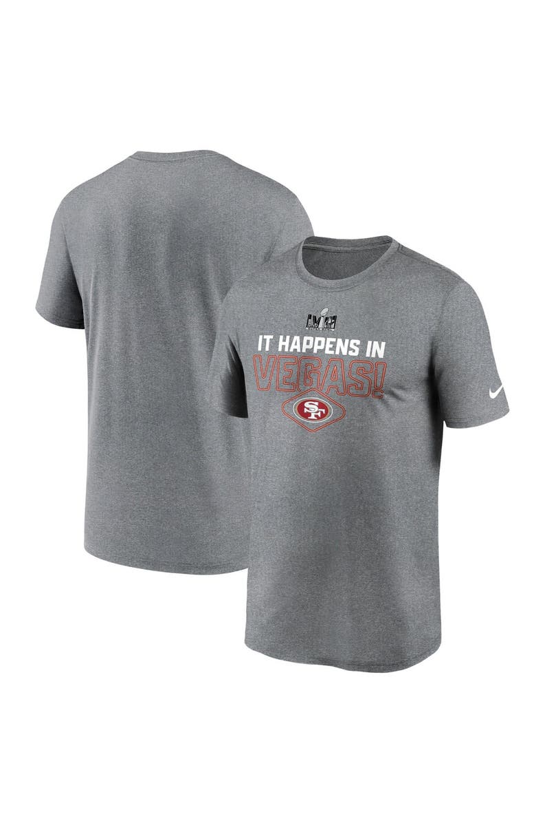 Nike Men's Nike Heather Gray San Francisco 49ers Super Bowl LVIII Logo Lockup T-Shirt, Main, color, 