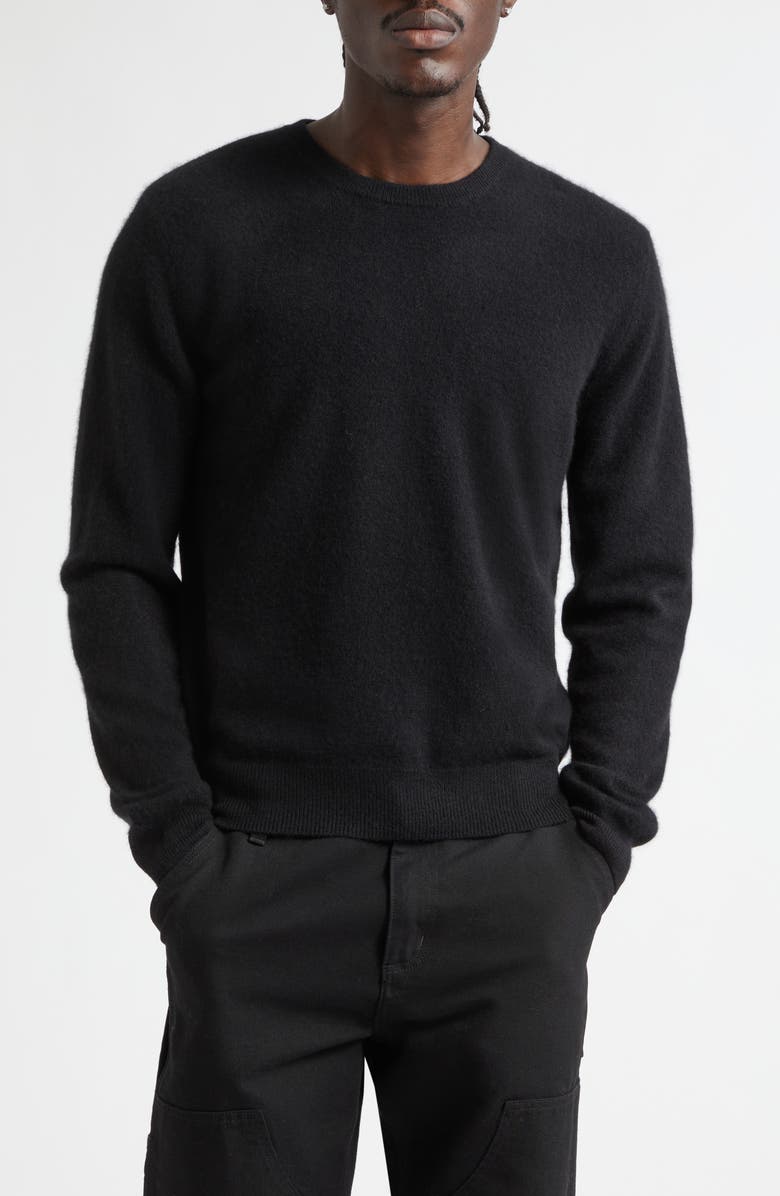 FRENCKENBERGER Mini Cashmere Crewneck Sweater, Main, color, Black