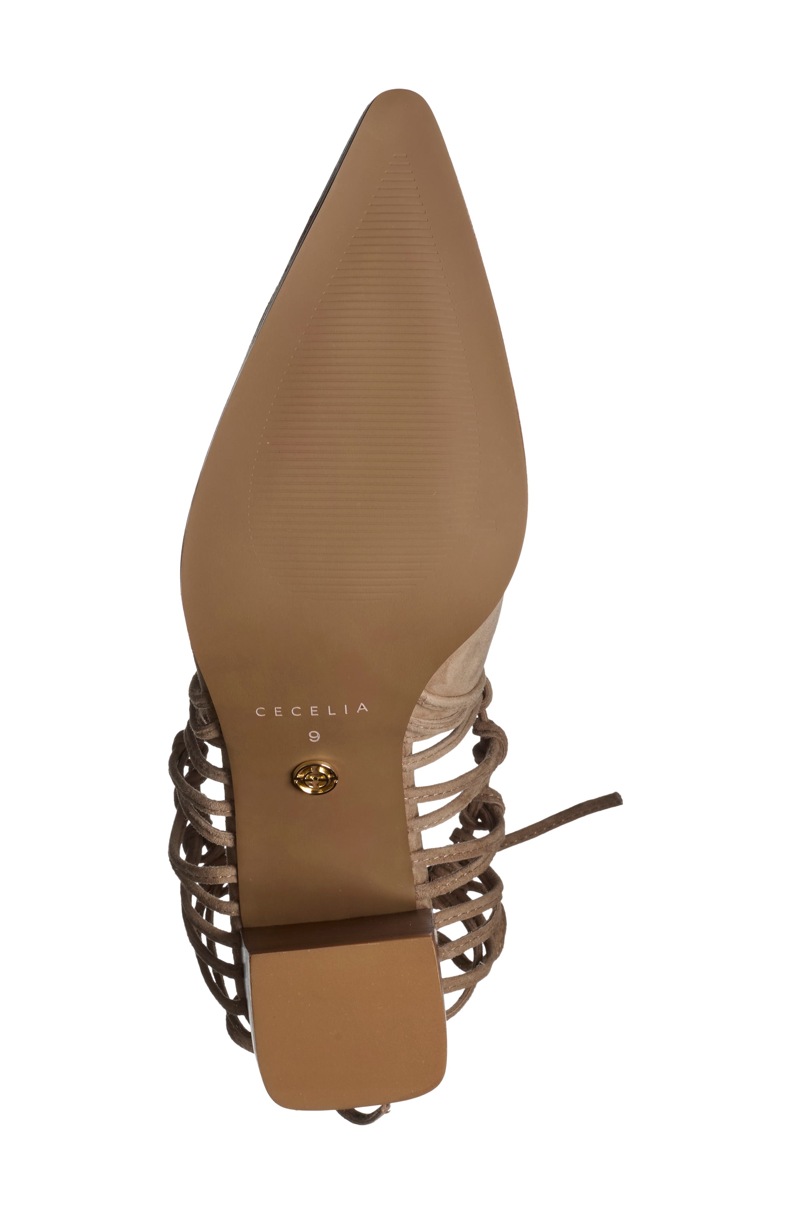 Christina Pointed Toe Leather Mule, Alternate, color, TAUPE