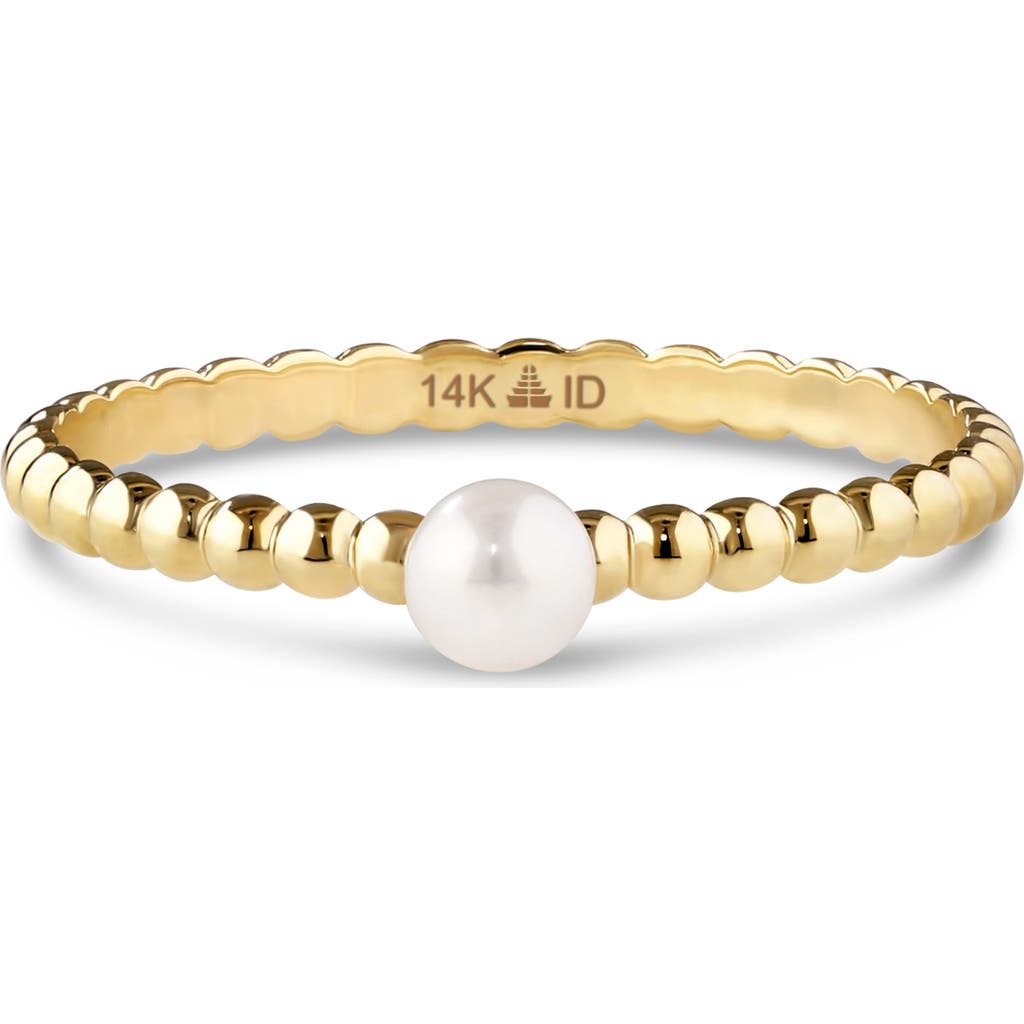 Devata Freshwater Pearl Beaded Ball Ring In Gold