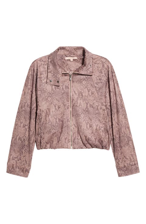 Faux Suede Bomber Jacket