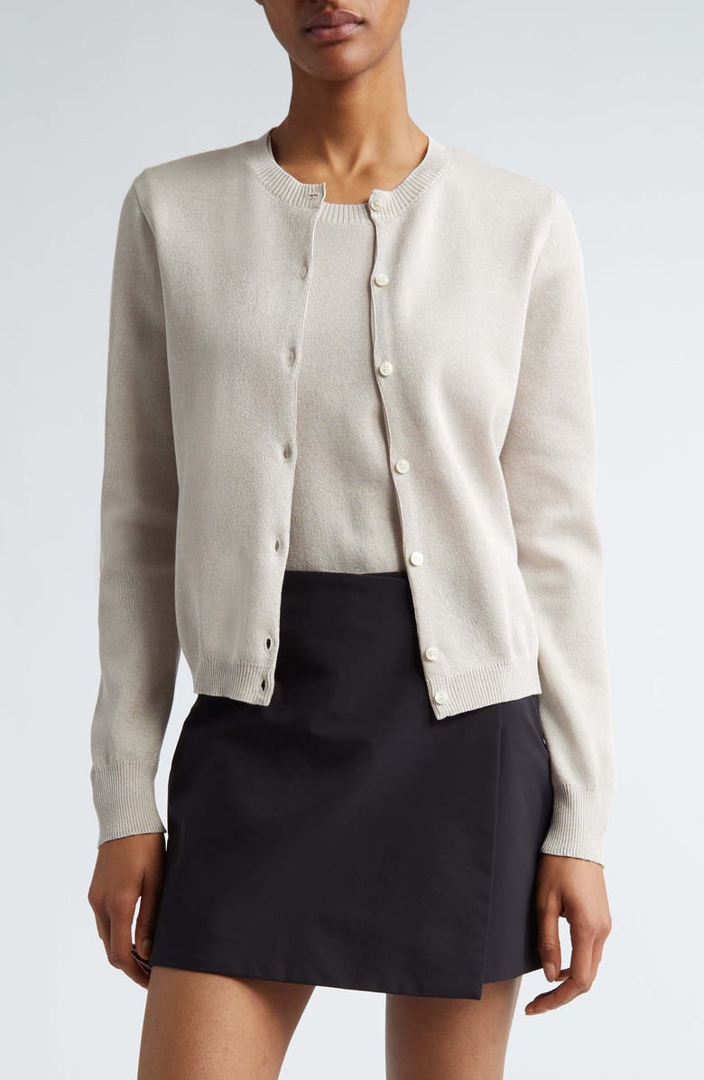 Moncler Metallic Effect Cardigan, Main, color, 