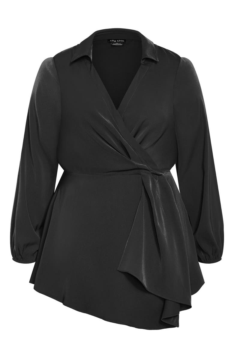 City Chic Livia Faux Wrap Tunic, Alternate, color, 