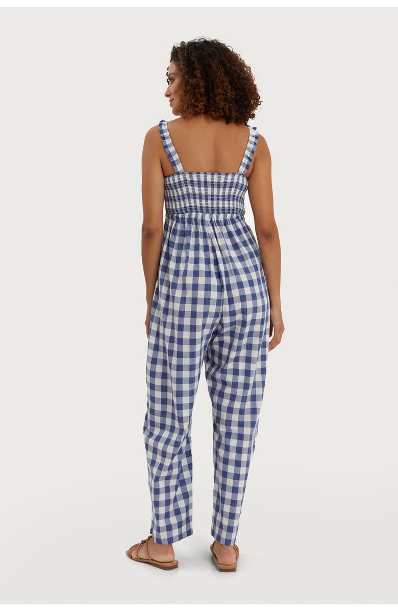 Nom Maternity Marais Maternity & Nursing Jumpsuit, Alternate, color, Navy White Plaid