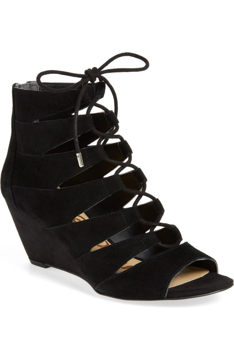 Sam Edelman 'Santina' Lace-Up Wedge Sandal, Main, color,