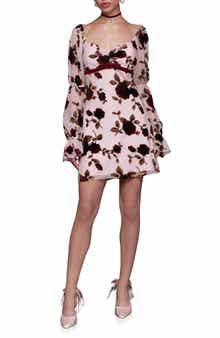 Floral Print Long Sleeve Minidress