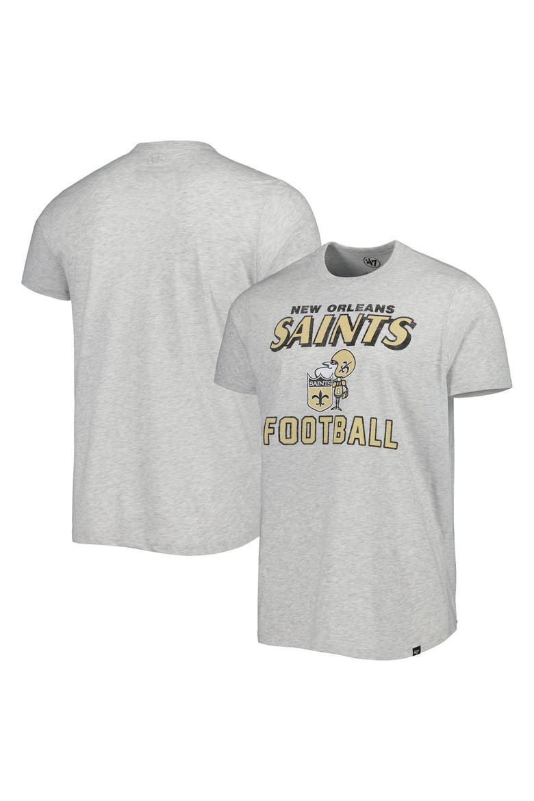Men's '47 Heathered Gray New Orleans Saints Dozer Franklin Lightweight T-Shirt, Main, color, Gray