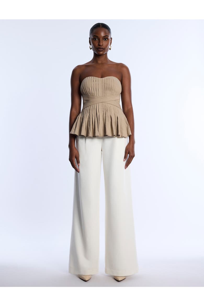 Stretch Linen Top, Alternate, color, Sandstone