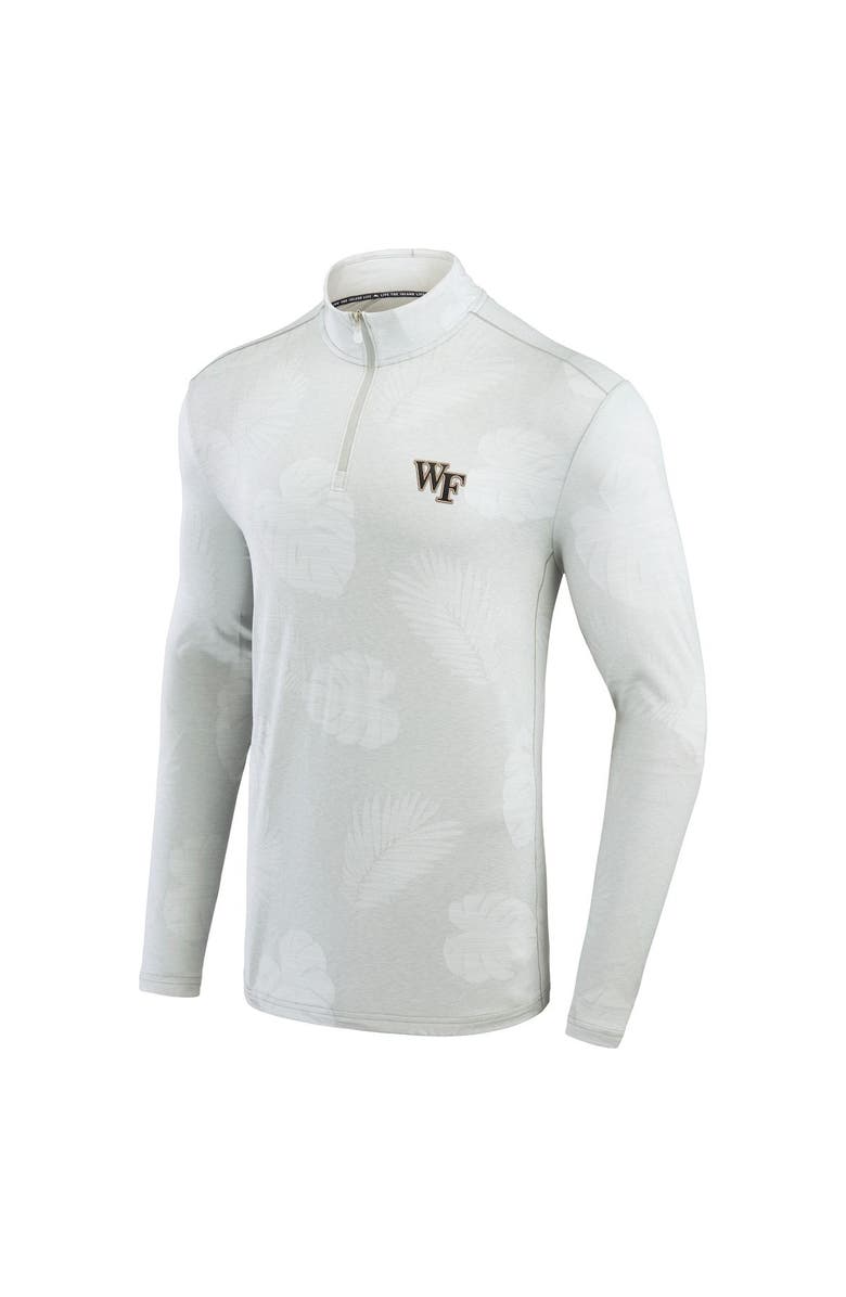 Tommy Bahama Men's Tommy Bahama Gray Wake Forest Demon Deacons Delray Frond IslandZone Half-Zip Jacket, Alternate, color, 