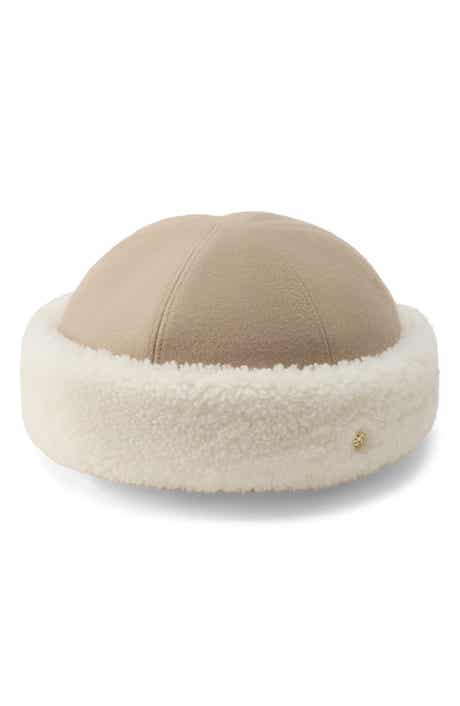 Nika Wool Beanie with Genuine Shearling Trim