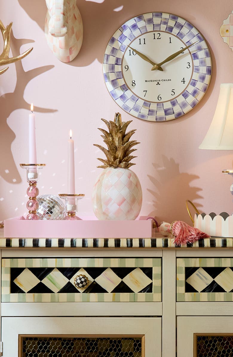 MACKENZIE CHILDS Rosy Pineapple Sculpture, Alternate, color, Rosy