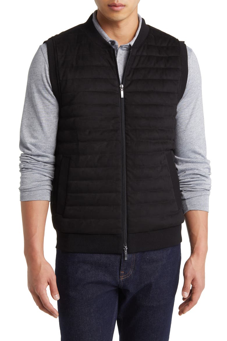 Renoir Quilted Vest, Alternate, color, BLACK