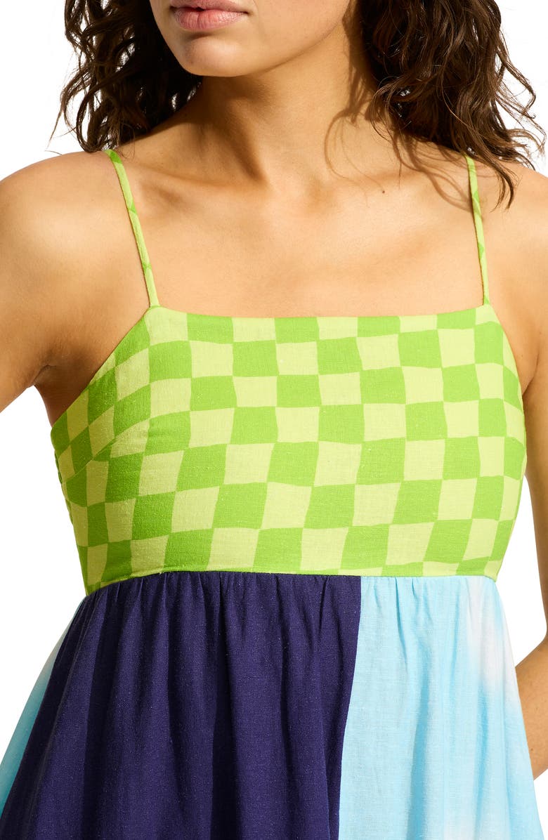 Seafolly Cuba Empire Waist Cover-Up Maxi Dress, Alternate, color, Turquoise