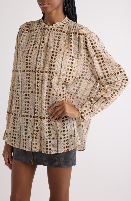 ISABEL MARANT ÉTOILE ISABEL MARANT ÉTOILE MEXICA MIXED PRINT COTTON BUTTON-UP SHIRT 