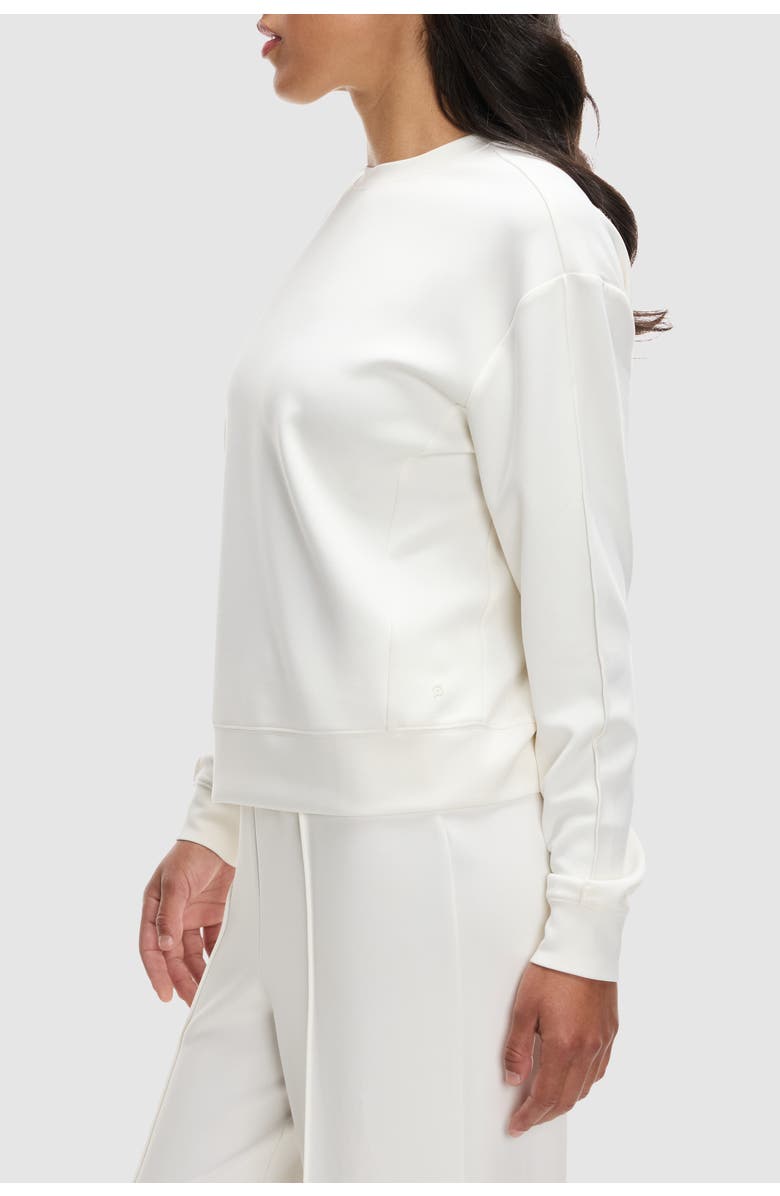 Peloton Washed Interlock Pintuck Crewneck, Alternate, color, Pearl