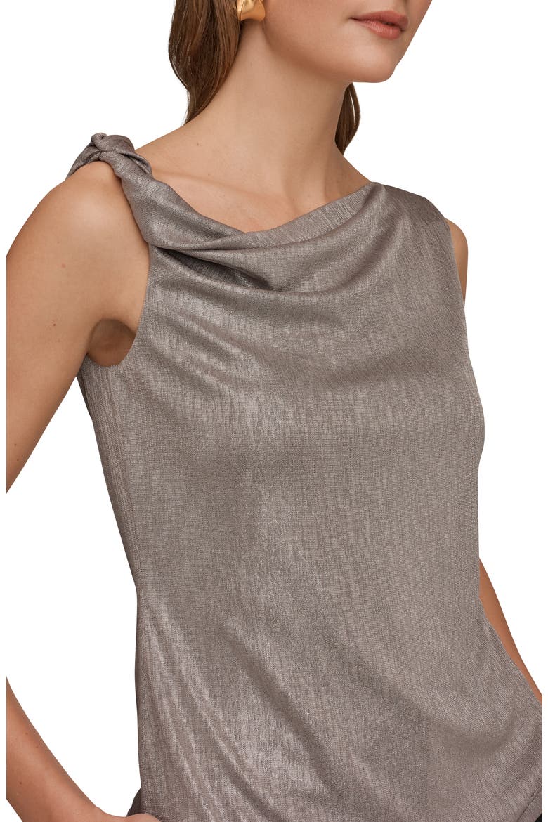 Metallic Twist One-Shoulder Top, Alternate, color, TUSCAN GREY/ SILVER FOIL