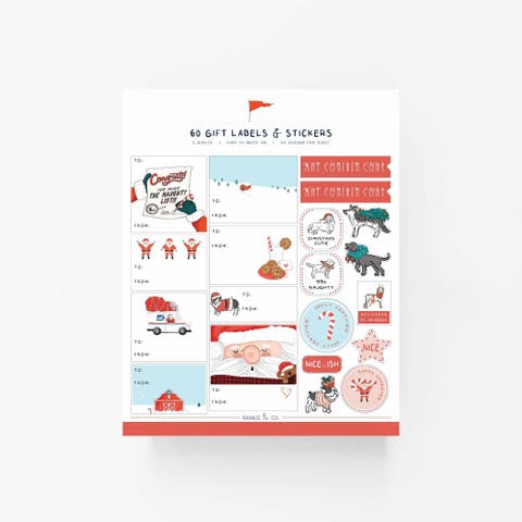 Christmas/Holiday "Santa & Dogs" To/From Gift Labels